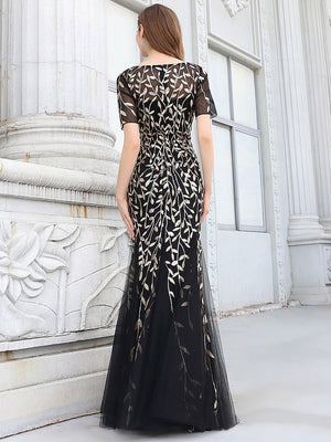 ΑΜΕΣΑ ΔΙΑΘΕΣΙΜΟ: Κοντομάνικο μακρύ φόρεμα DANIEL BLACK&GOLD  (ΝΟΥΜΕΡΑ ΜΕΧΡΙ 7XL - EU58)