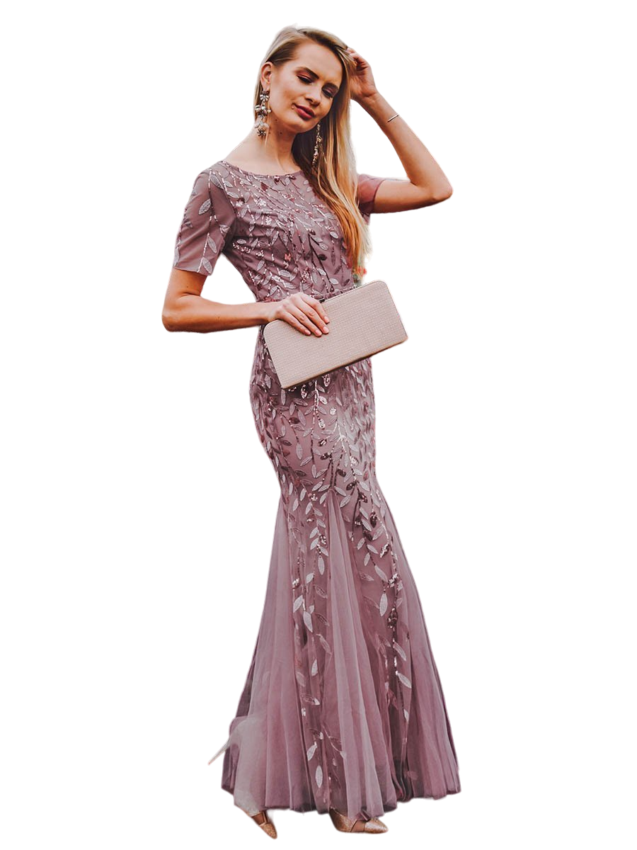 ΑΜΕΣΑ ΔΙΑΘΕΣΙΜΟ: Κοντομάνικο μακρύ φόρεμα DANIEL  DUSTY PINK  (ΝΟΥΜΕΡΑ ΜΕΧΡΙ 7XL - EU58)