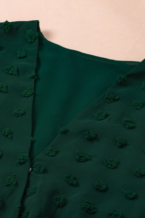 ΑΜΕΣΑ ΔΙΑΘΕΣΙΜΟ: πράσινο πουά μπλουζάκι με V ντεκολτέ VERGIE GREEN