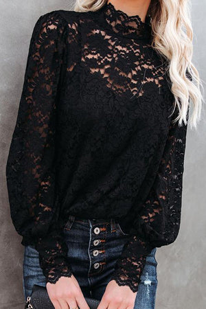 ΑΜΕΣΑ ΔΙΑΘΕΣΙΜΟ: μαύρο δαντελένιο μπλουζάκι JANINA BLACK