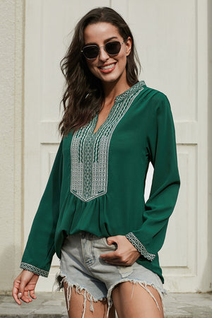 ΑΜΕΣΑ ΔΙΑΘΕΣΙΜΟ: πράσινο μακρύ μακρυμάνικο μπλουζάκι ALVINA GREEN